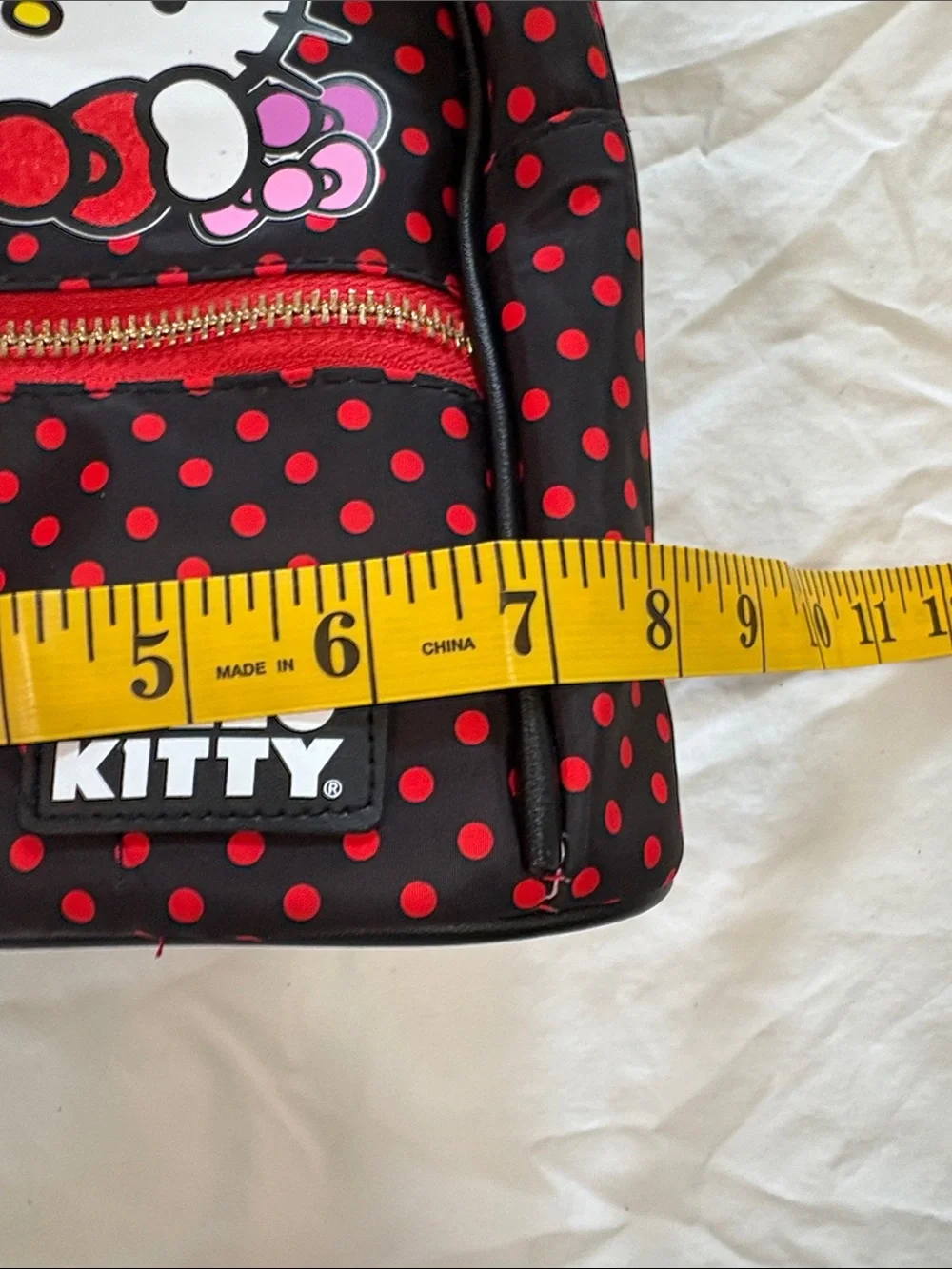 Hello Kitty Sanrio Bioworld Red Black Polka Dot Mini Backpack